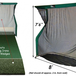 hitting surface and net info for golf studio package