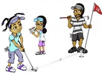cartoon golfers