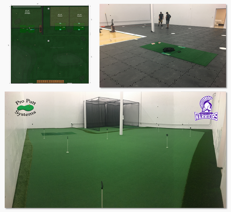Double racquetball court putting green
